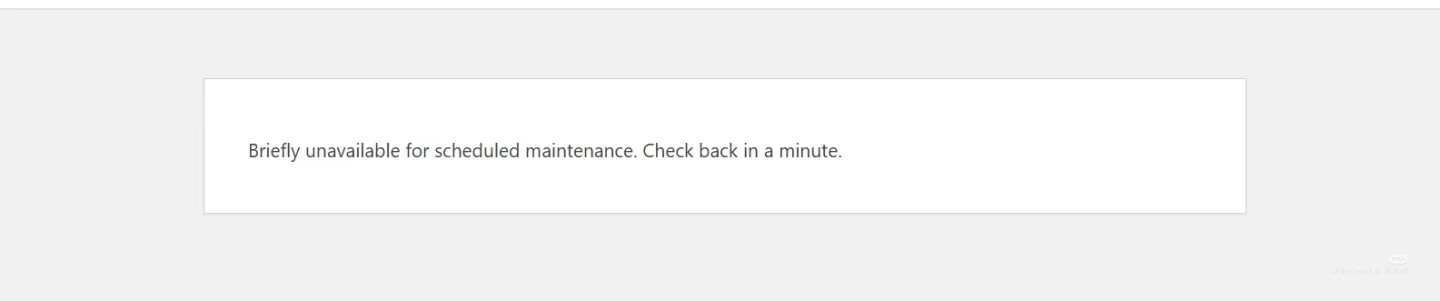 WordPress maintenance mode 错位提示示例